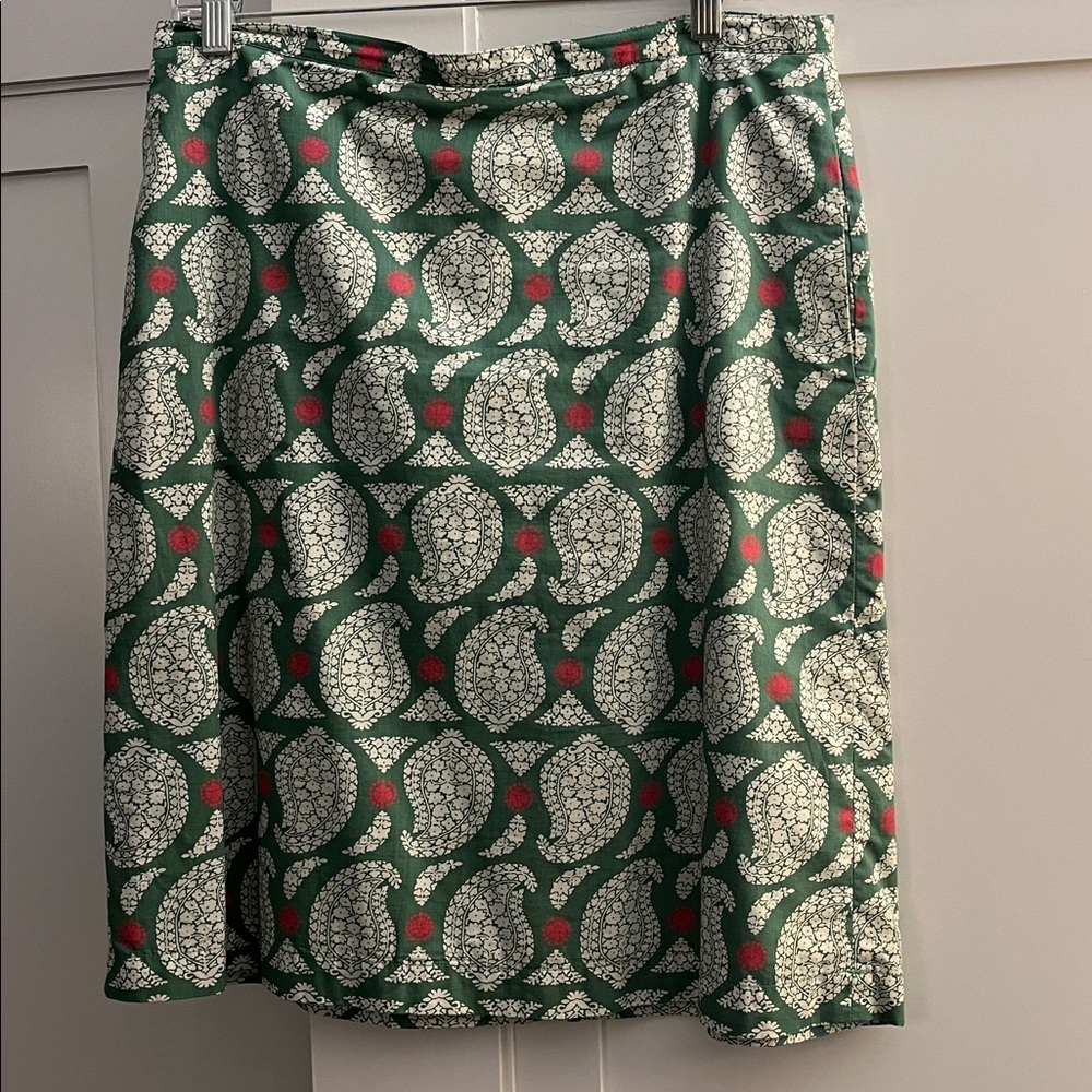 Boden printed cotton straight skirt